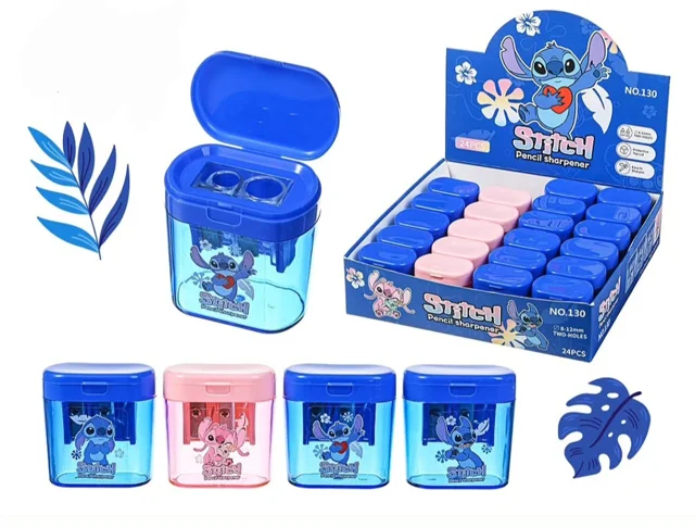 تراش مخزن دار دو قلو طرح استیچ(Stitch) بسته ۲۴ عددی