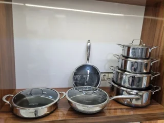 ست قابلمه و تابه ۱۴ پارچه هرموسا استیل کف لیزری