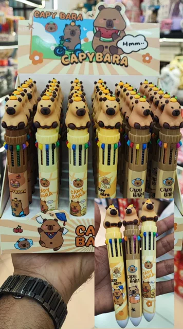 خودکار ۱۰ رنگ طرح کاپی بارا (capy bara)بسته ۳۶ عددی