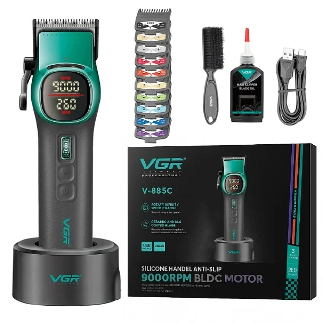 تصویر اقلام درون جعبه ماشین اصلاح سر VGR V-885C