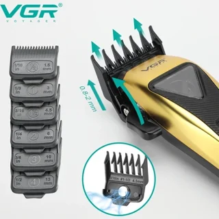 تصویر ماشین اصلاح همراه با شانه های وی جی آر مدل V-015