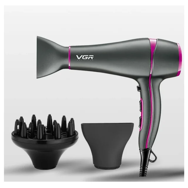 اقلام درون جعبه سشوار حرفه‌ای وی جی آر مدل V-402
