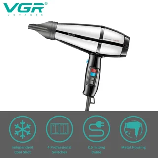 مشخصات سشوار حرفه‌ای وی جی آر مدل VGR V-466 با موتور AC پرقدرت 2400 وات