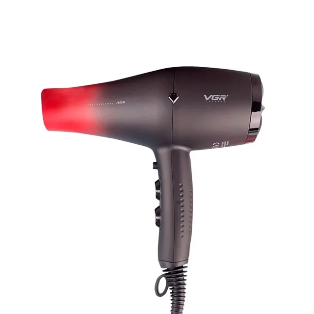 تصویر سشوار حرفه‌ای وی جی آر مدل VGR V-462 با موتور AC، توان 2600 وات و فناوری تولید یون