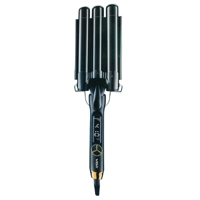 تصویر فر کننده مو وی جی آر مدل VGR V-591 سه لوله‌ای با روکش سرامیکی و نمایشگر LED