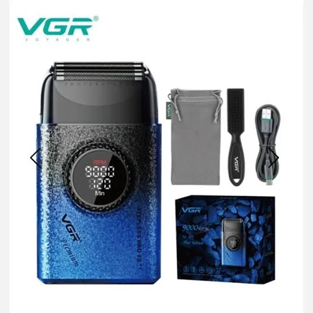 ماشین اصلاح صفرزن وی جی آر مدل VGR V-377 با تیغه فویلی دوگانه و بدنه فلزی