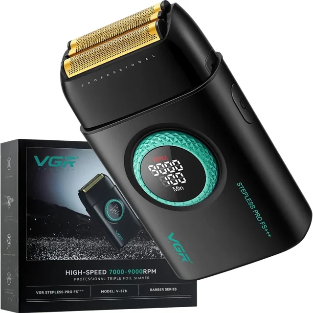 ماشین اصلاح صفرزن وی جی آر مدل VGR V-378 با تیغه فویلی سه‌گانه و بدنه فلزی