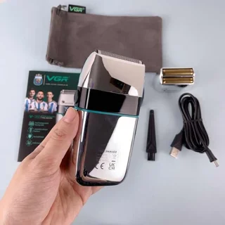 ماشین اصلاح صفرزن وی جی آر مدل VGR V-350 با تیغه فویلی دوگانه و نمایشگر LED