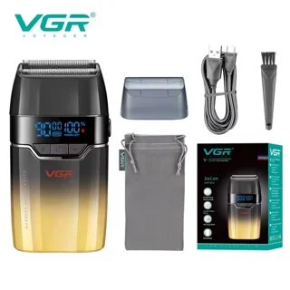 اقلام همراه ماشین اصلاح صفرزن وی جی آر مدل VGR V-308 با تیغه فویلی دوگانه و بدنه فلزی