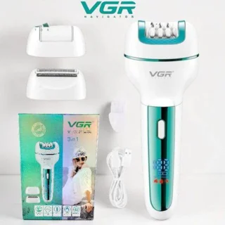 تصویر اقلام همراه اپیلاتور و موبر بانوان وی جی آر مدل VGR V-732 سه‌کاره ضدآب