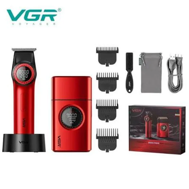 VGR Professional Barber Set V-001 + V-977 + V-377 3-in-1 Hair Clipper, Trimmer & Foil Shaver