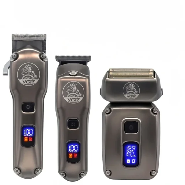 ست حرفه‌ای آرایشگری وی جی آر مدل VGR V-675 S3 شامل ماشین اصلاح، خط زن و شیور