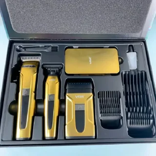 ست حرفه‌ای آرایشگری وی جی آر مدل VGR V-694 شامل ماشین اصلاح، خط زن و شیور