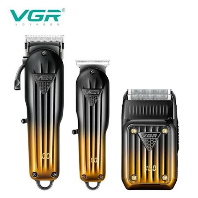 ست حرفه‌ای آرایشگری وی جی آر مدل VGR V-644 شامل ماشین اصلاح، خط زن و شیور