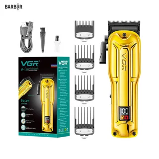 اقلام همراه ماشین اصلاح حرفه‌ای وی جی آر مدل VGR V-138 با موتور براشلس و تیغه DLC
