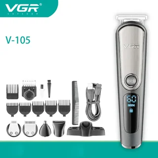 کیت اصلاح حرفه‌ای وی جی آر مدل VGR V-105 پنج‌کاره ضدآب مناسب سر، صورت و بدن