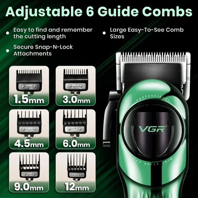 ماشین اصلاح سر و صورت VGR مدل V-166 شارژی حرفه‌ای