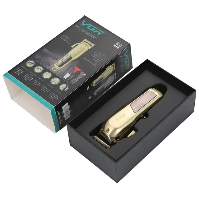 ماشین اصلاح سر و صورت VGR مدل V-278 حرفه‌ای شارژی با نمایشگر دیجیتال