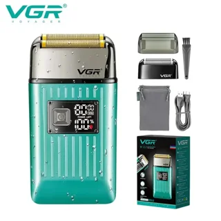 شیور فویلی حرفه‌ای VGR مدل V-357 با تیغه تیتانیومی و تریمر پاپ‌آپ