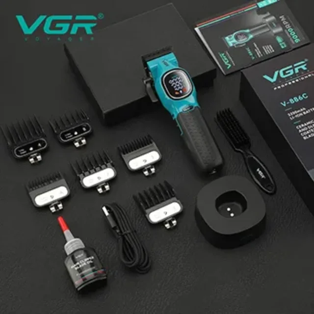 ماشین اصلاح حرفه‌ای VGR مدل V-886C با تیغه سرامیکی و پوشش DLC